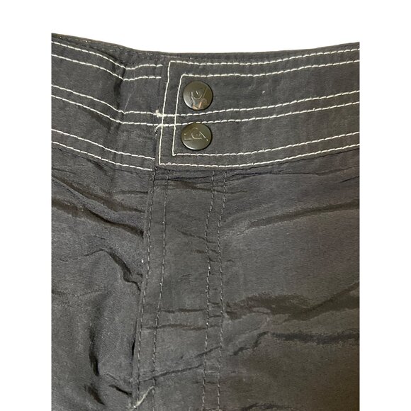 Vintage Quiksilver Black Nylon Board Shorts Swimsuit Bathing Suit Trunks Sz L - Picture 3 of 5